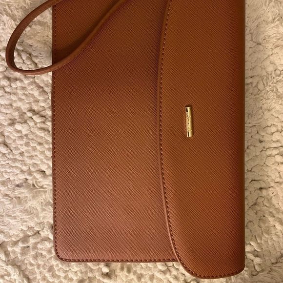 Brand New CARAMEL Clutch with Gold Accents - Picture 10 of 10
